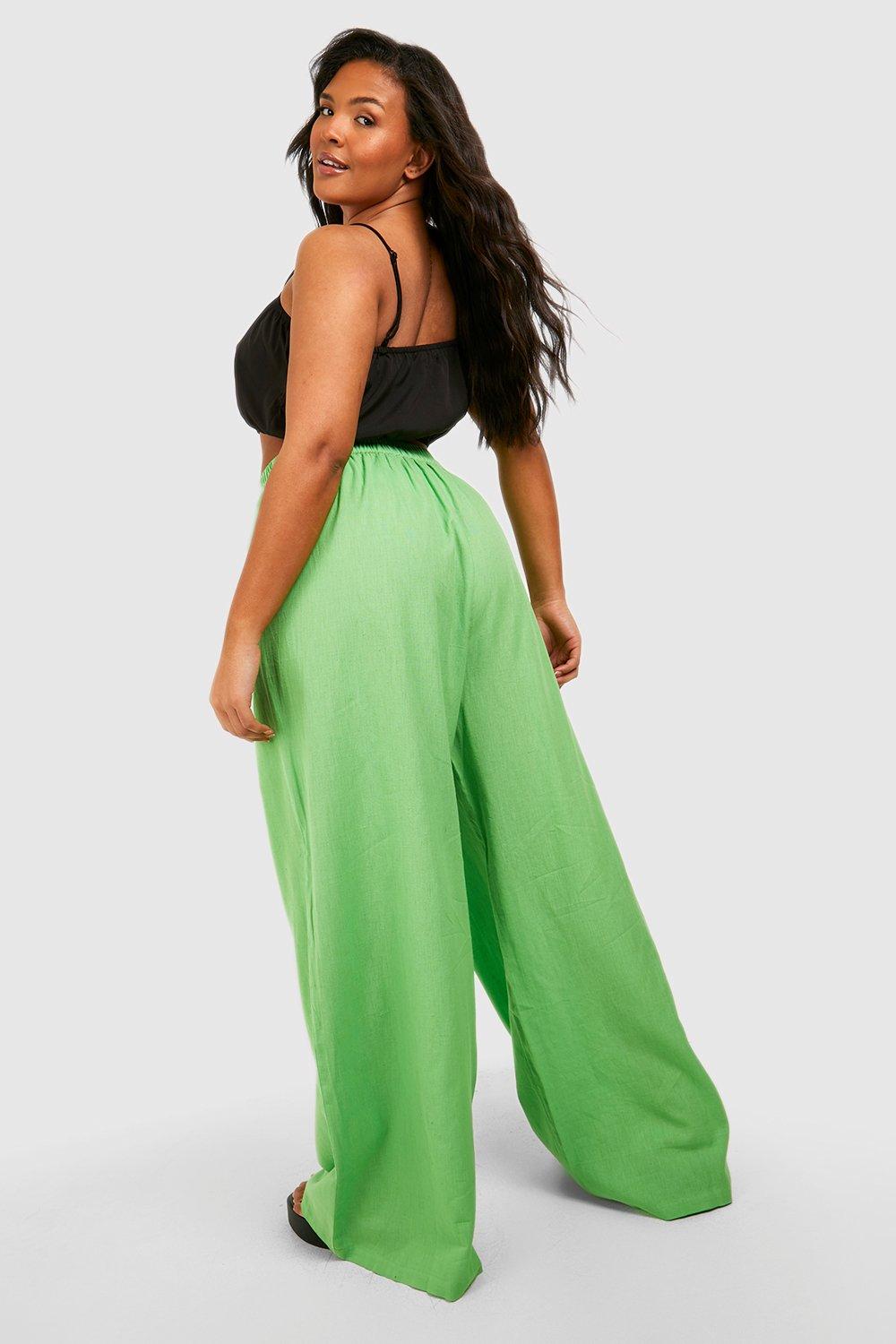 Pantalon en lin discount femme grande taille